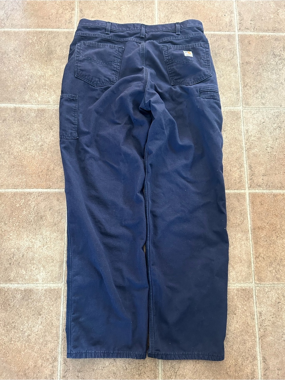 Carhartt Navy Cargo Work Pants - Straight Leg